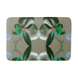 Konstnärliga blommor i blått, Grönt och Grått-tone Badrumsmatta