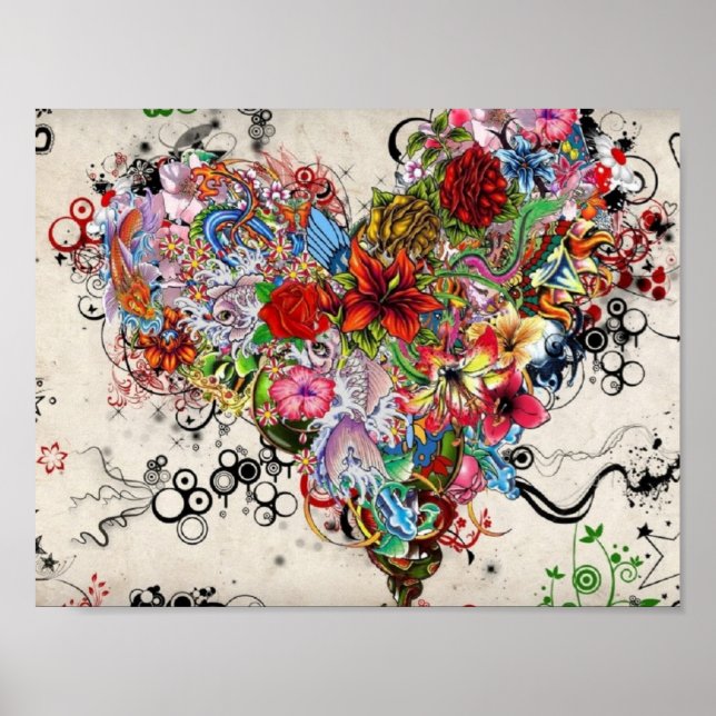 Konstnärliga blommor poster (Framsidan)