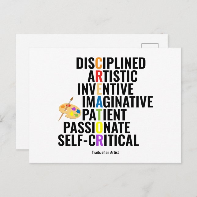 Konstnärliga drag vykort (Fram/baksida)