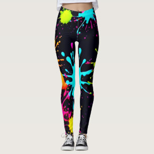 Konstnärliga Färg-sprängningar med inskjutningsfär Leggings