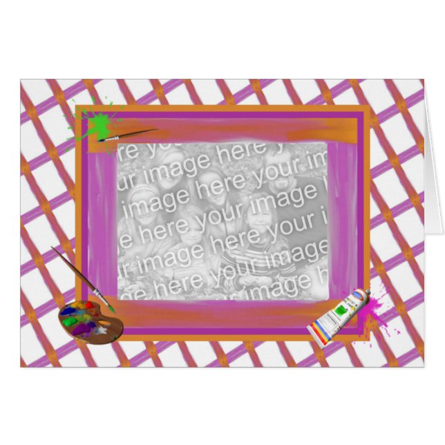 Konstnärliga färger och palettmallar hälsningskort (Framsidan Horizontal)