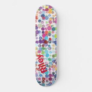 Konstnärliga färger - plattare färgstarka mini skateboard bräda 18,5 cm