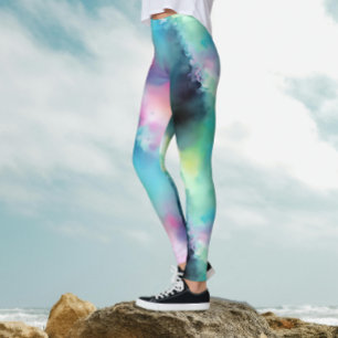 Konstnärliga Färgrika Aurora Borealis Ljuss Vatten Leggings