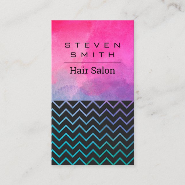 Konstnärliga former och vattenfärger | Zig Zap Mön Tidsbeställning Kort (Framsida)