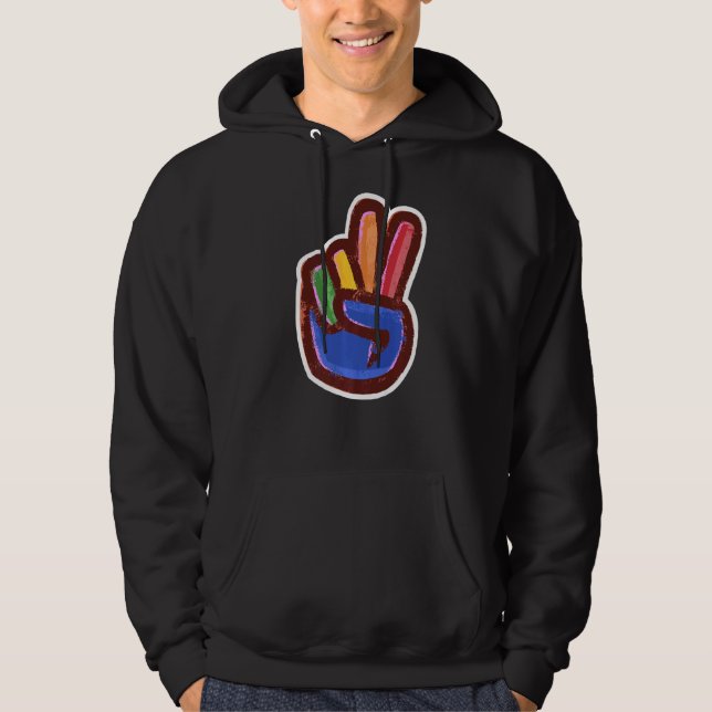 Konstnärliga fredsskyltar hoodie (Framsida)
