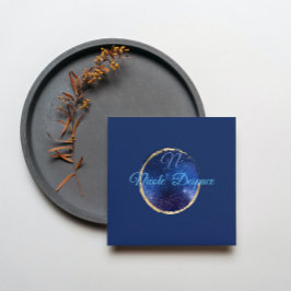 Konstnärliga galaxer i monogrammet fyrkantigt visitkort