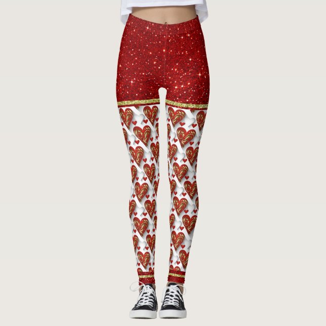 Konstnärliga Hjärtan 2 Mode Pop Leggings (Framsida)