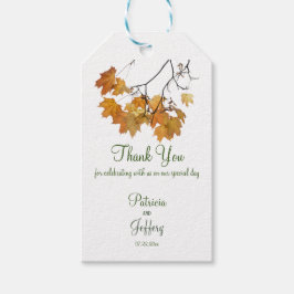 Konstnärliga Höst löv Bröllop Gift-Märkre Presentetikett
