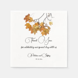 Konstnärliga Höst löv Bröllop Pappersservett