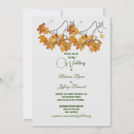 Konstnärliga Höst löv bröllopsinbjudningar Inbjudningar