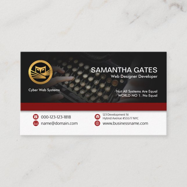 Konstnärliga innovativa Retro Typewriter-system Visitkort (Framsida)