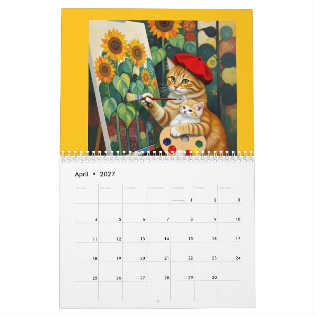 Konstnärliga katter 2027 kalender (Apr 2027)