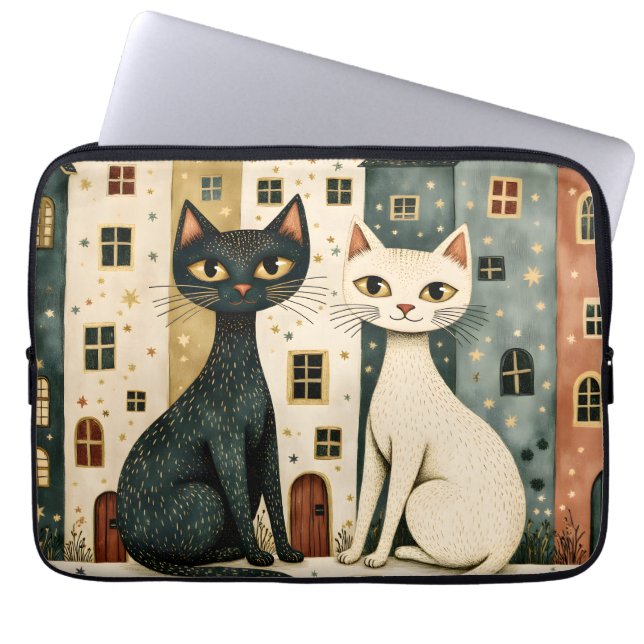 Konstnärliga katter  laptop fodral (Framsidan)