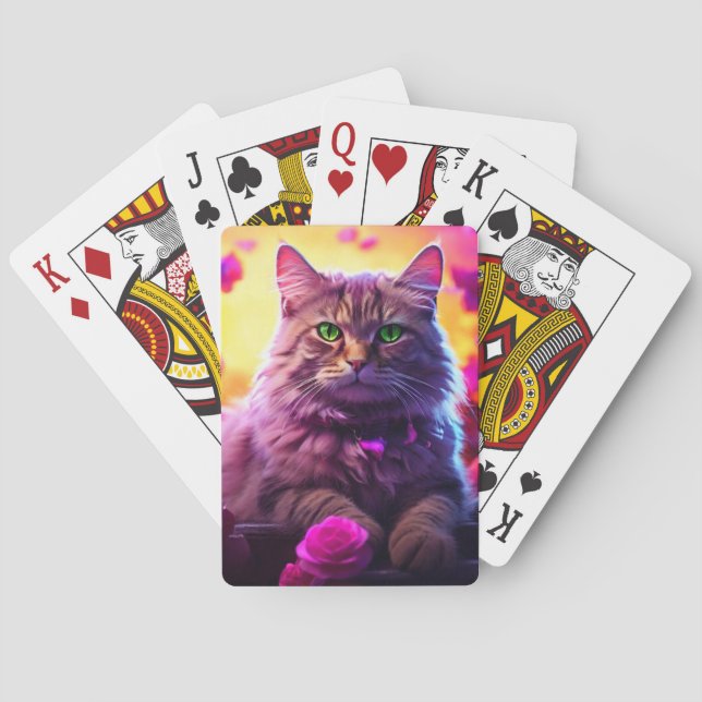 Konstnärliga kattpoker kort casinokort (Baksidan)