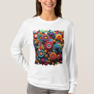 Konstnärliga kronblommor t shirt