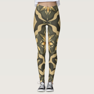 Konstnärliga lagverk med fetstilt symmetrisk desig leggings