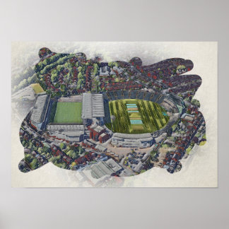 Konstnärliga Leeds Cricket Stadium, Yorkshire Poster