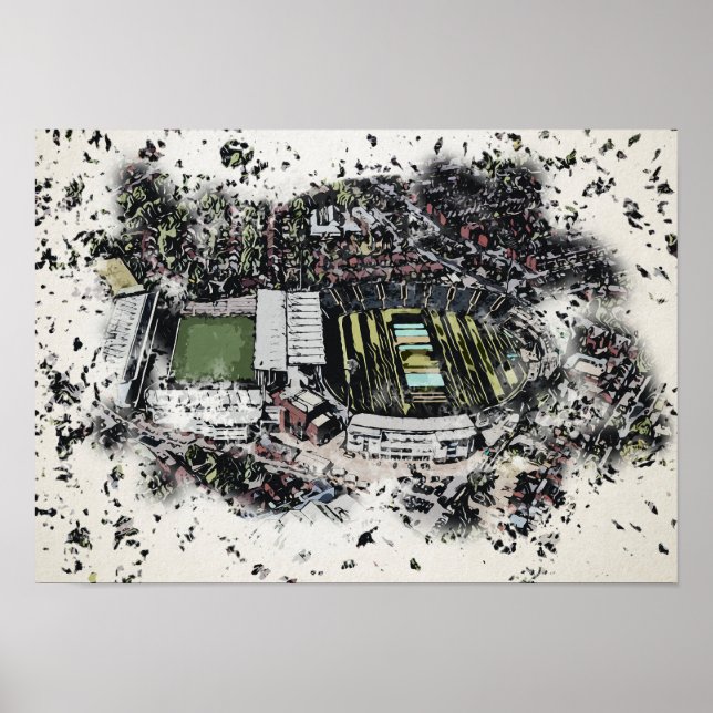 Konstnärliga Leeds Cricket Stadium, Yorkshire Poster (Framsidan)