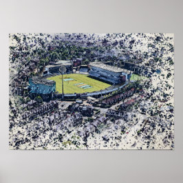 Konstnärliga Leeds Cricket Stadium, Yorkshire Poster
