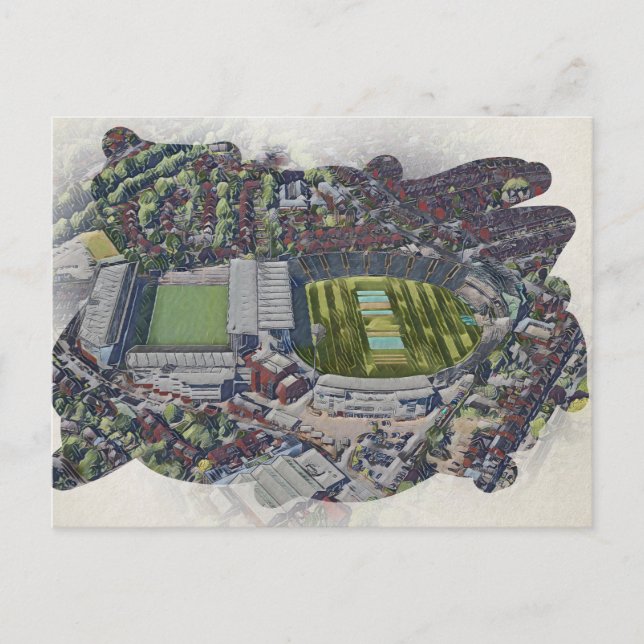 Konstnärliga Leeds Cricket Stadium, Yorkshire Vykort (Framsida)