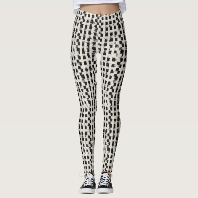 Konstnärliga Mikro-Rutiga Leggings (Framsida)