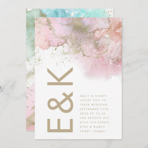 Konstnärliga, moderna, vattentorkare, Monogram Brö Inbjudningar