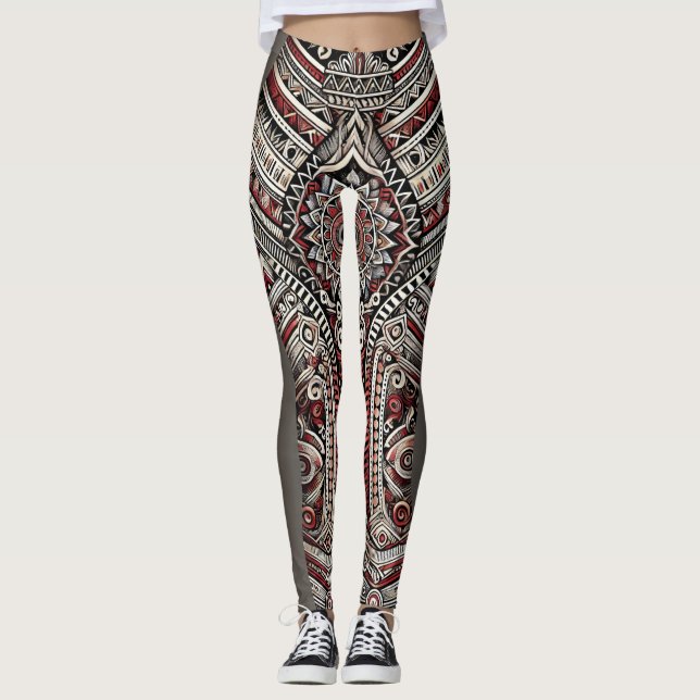 Konstnärliga mönster leggings (Framsida)