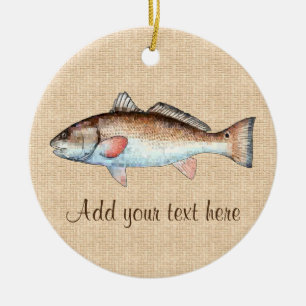 Konstnärliga naturliga Redfish Julgransprydnad Keramik
