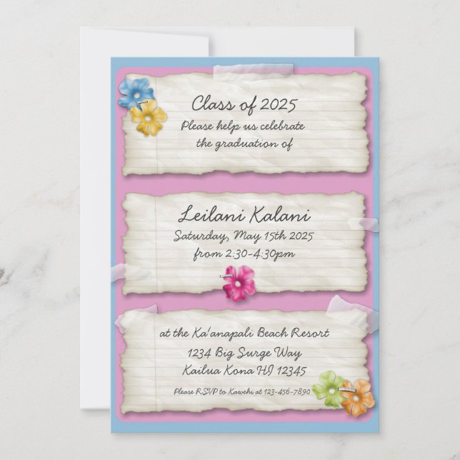 Konstnärliga pappra inbjudningskort i studenten (Framsida)