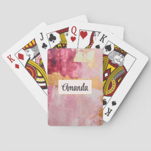 Konstnärliga penseldrag Guld och Rosa Casinokort
