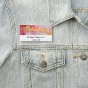 Konstnärliga penseldrag Guld och Rosa Namnbricka