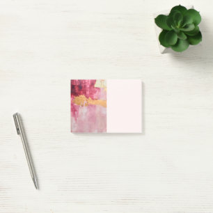 Konstnärliga penseldrag Guld och Rosa Post-it Block
