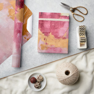 Konstnärliga penseldrag Guld och Rosa Presentpapper