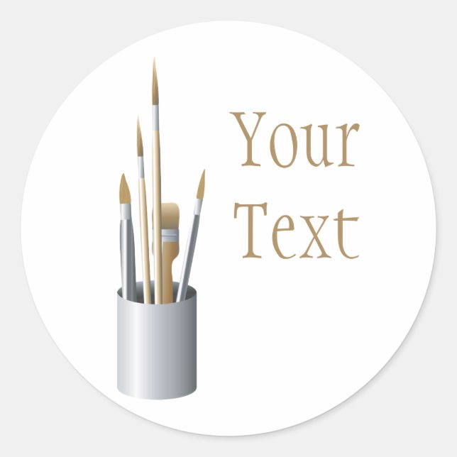 Konstnärliga penslar - etikett (Framsida)