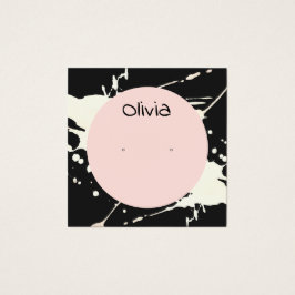 Konstnärliga plattor Stud Earring Visning Card Fyrkantigt Visitkort