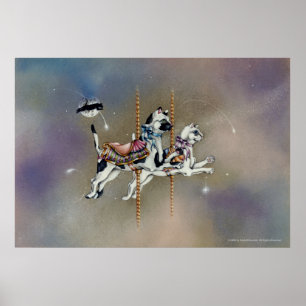 Konstnärliga potatis - karusellkatter poster