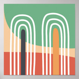 Konstnärliga regnbåge teckning, boho art poster