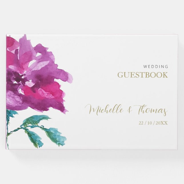 Konstnärliga Ro vattenfärgsbilder i Lila Gästböcker (Framsida)