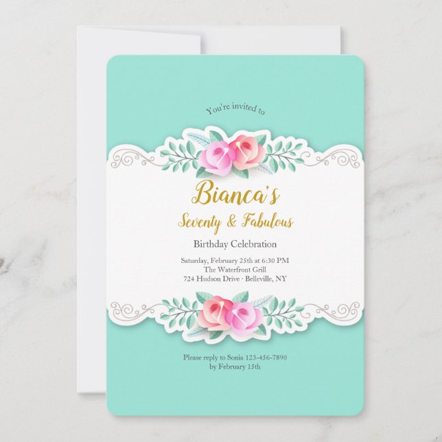 Konstnärliga Roser Inbjudan (Framsida)