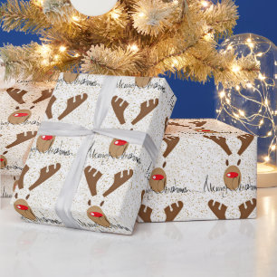 Konstnärliga Rudolph Reindeer God jul Presentpapper
