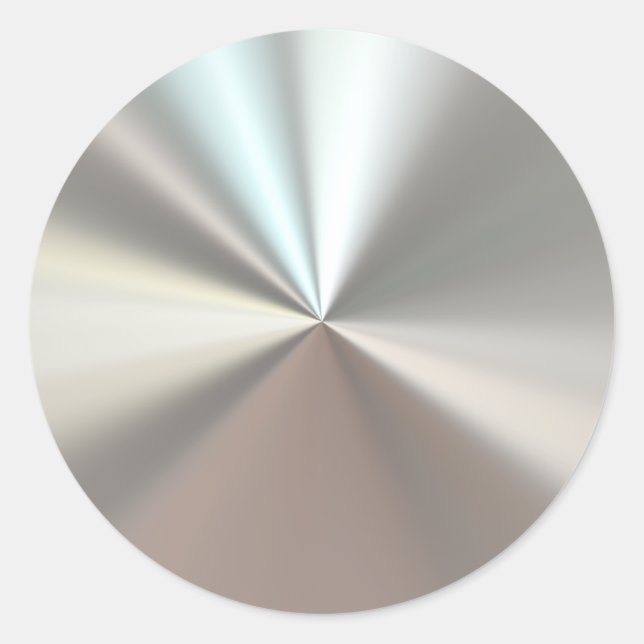 Konstnärliga silver metall runt klistermärke (Framsida)