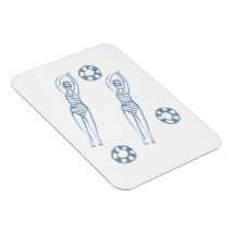 Konstnärliga Snychro Swimmers Blue Illustration