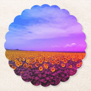 Konstnärliga solblommor underlägg papper
