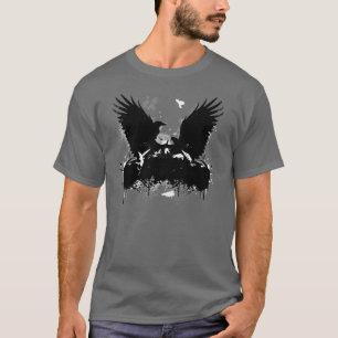 Konstnärliga stads- kråkor för flyga Graffitti T-shirt