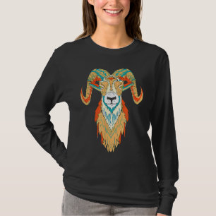Konstnärliga stordådsfår Ram Head 80s Vibe Sketch T Shirt