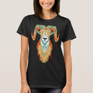 Konstnärliga stordådsfår Ram Head 80s Vibe Sketch T Shirt