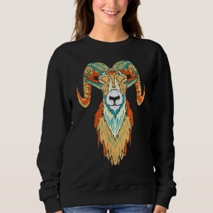 Konstnärliga stordådsfår Ram Head 80s Vibe Sketch T Shirt