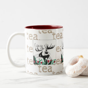 Konstnärliga tea Flowers Moose Två-Tonad Mugg