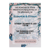 Konstnärliga Tealblåa Grenar Rosa Himmel Modern