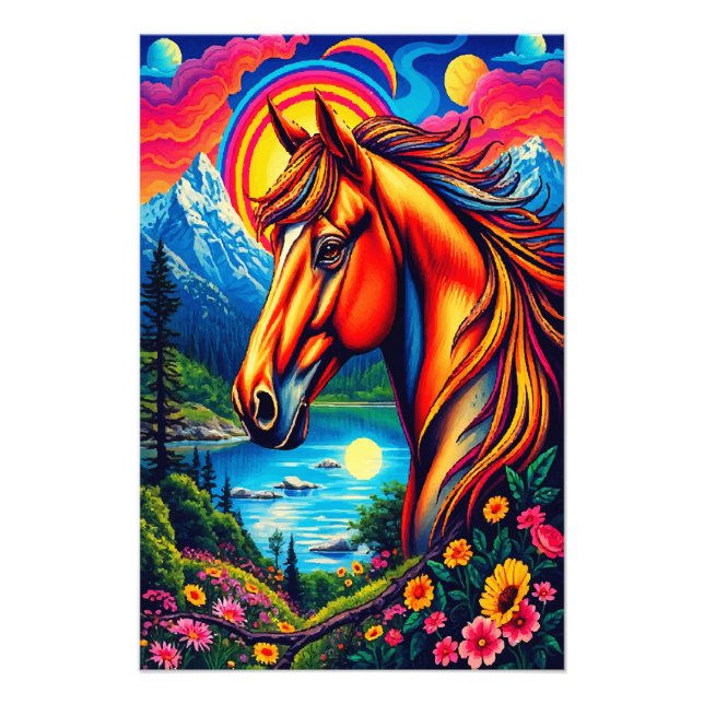 Konstnärliga uttryck för hästar fototryck (Framsidan)